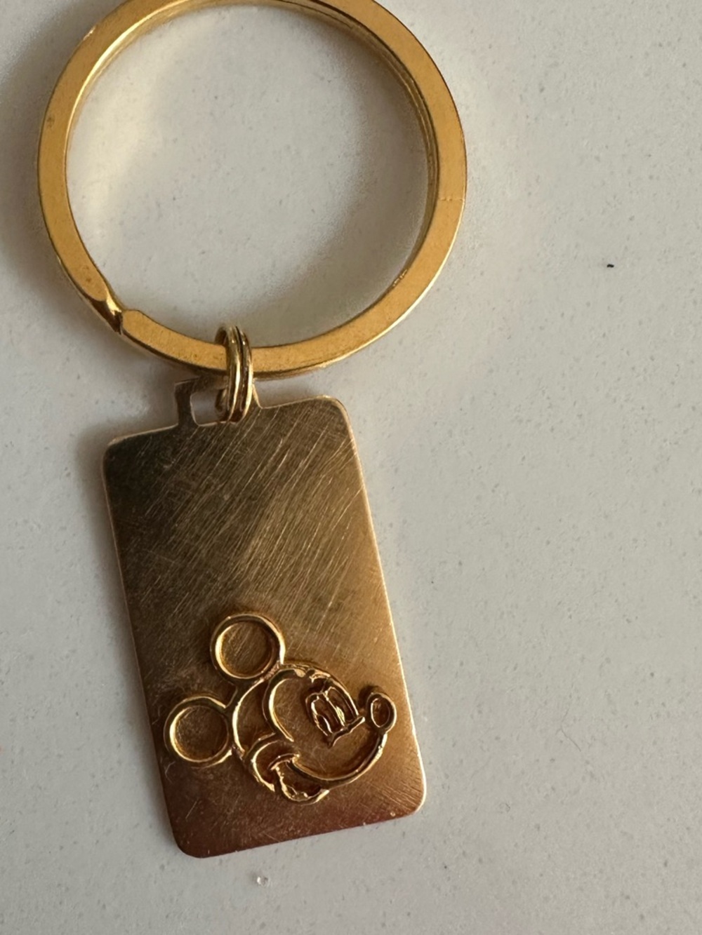 Gold toned Mickey Mouse Souvenir Keychain Made in USA Disney